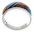Sterling Silver And Multicolor Inlay Ring Size 8-1/2 EX50958